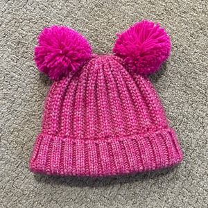 Baby Gap Bright Pink Pom Hat Toddler S/M